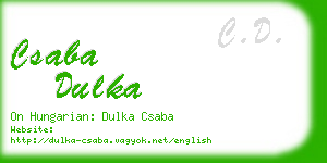 csaba dulka business card